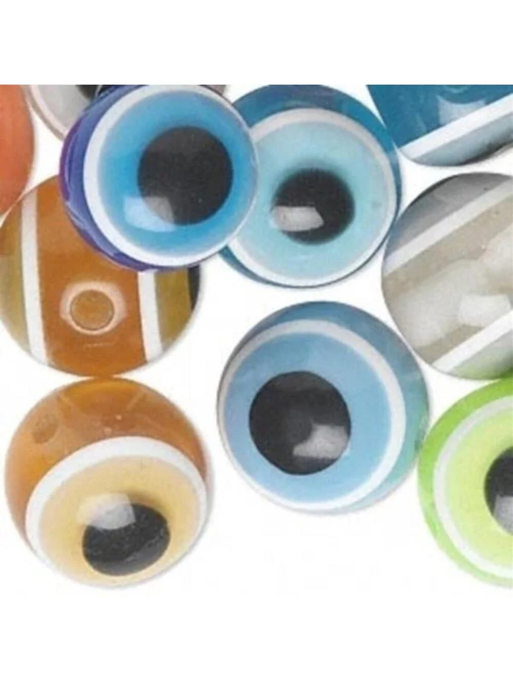 Evil Eye Beads Mixed Colors Blue Green XL 18mm Resin Acrylic Round 10 pcs